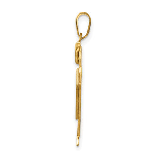 14k Yellow Gold Solid Boy w/Hat On Left Pendant XK386