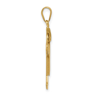 14k Yellow Gold Solid Boy w/Hat On Right Pendant XK387