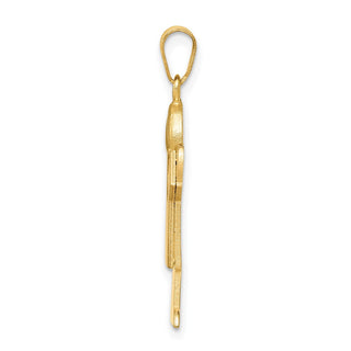 14k Yellow Gold Solid Boy w/Hat On Right Pendant XK388