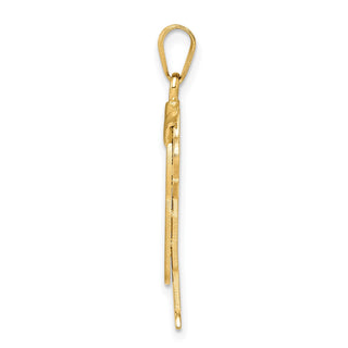 14k Yellow Gold Solid Boy In Overalls w/Hat On Left Charm XK389