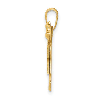 14k Yellow Gold Solid Engravable Small Double Girls Pendant