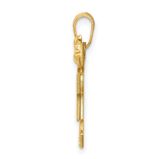 14k Yellow Gold Solid Engravable Small Double Girls Pendant