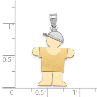 14k Yellow and White Gold Large Boy w/ Hat On Right Pendant XK403