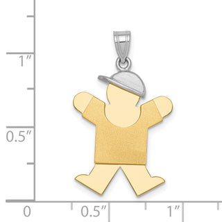 14k Yellow and White Gold Large Boy w/ Hat On Right Pendant XK404