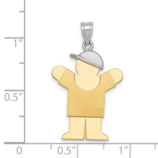 14k Yellow and White Gold Large Boy w/ Hat On Right Pendant XK405