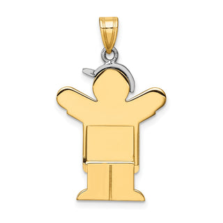 14k Yellow and White Gold Large Boy w/ Hat On Left Pendant XK406