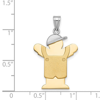 14k Yellow and White Gold Large Boy w/ Hat On Left Pendant XK406