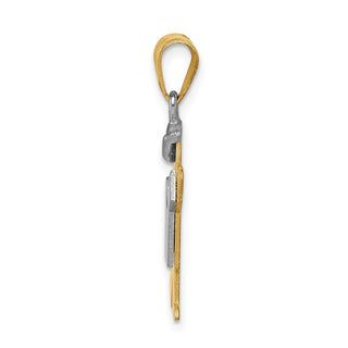 14k Yellow and White Gold Small Boy w/ Hat On Left Pendant XK410
