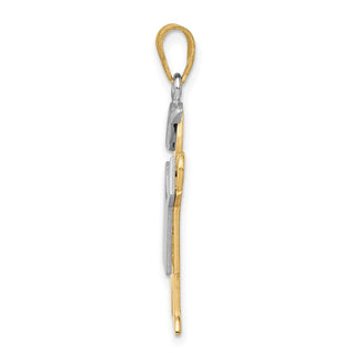 14k Yellow and White Gold Large Boy w/ Hat On Left Pendant XK415
