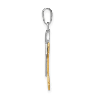 14k Yellow and White Gold Large Boy w/ Hat On Right Pendant XK416
