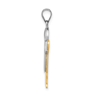 14k Yellow and White Gold Large Boy w/ Hat On Right Pendant XK417