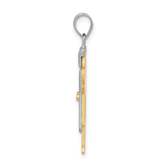 14k Yellow and White Gold Large Boy w/ Hat On Left Pendant XK418