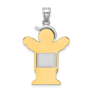 14k Yellow and White Gold Large Boy w/ Hat On Left Pendant XK418