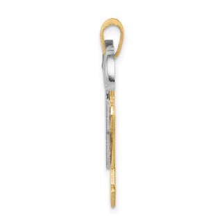14k Yellow and White Gold Large Double Boys Pendant XK421