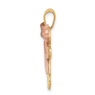 14k Yellow and Rose Gold Small Double Girls Pendant XK423