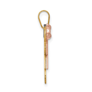 14k Yellow, White and Rose Gold Small Girl Left and Boy Right Pendant XK424