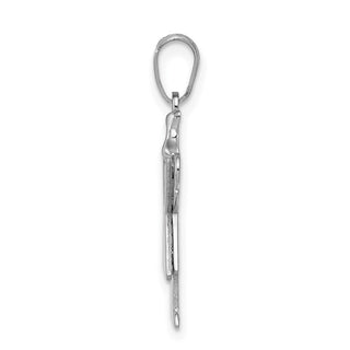 14k White Gold Small Girl w/Bow On Right Pendant XK425