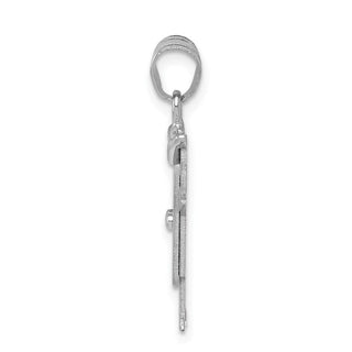 14k White Gold Small Boy w/Hat On Left Pendant XK426