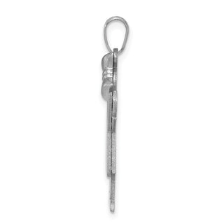 14k White Gold Medium Girl w/Bow On Right Pendant XK427