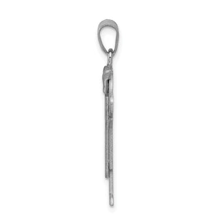 14k White Gold Medium Boy w/Hat On Left Pendant XK428