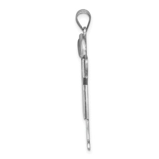 14k White Gold Large Boy w/Hat On Right Pendant