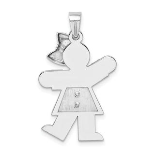 14k White Gold Large Boy w/Hat On Right Pendant