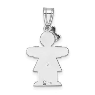 14k White Gold A Diamond Kid Pendant XK431A