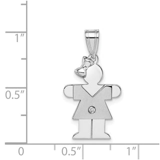 14k White Gold VS Diamond Kid Pendant XK431VS