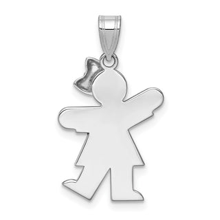 14k White Gold A Diamond Kid Pendant XK432A