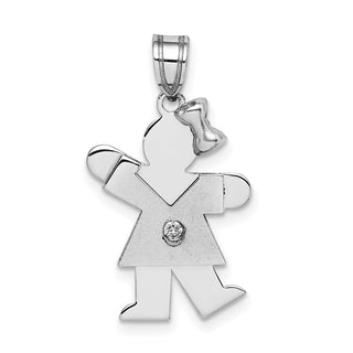 14k White Gold VS Diamond Kid Pendant XK432VS