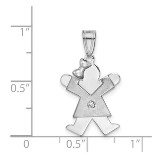 14k White Gold VS Diamond Kid Pendant XK433VS
