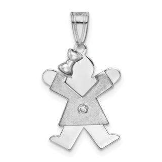 14k White Gold AA Diamond Kid Pendant XK433AA