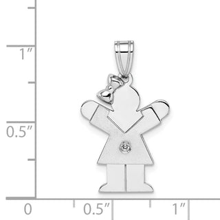 14k White Gold VS Diamond Kid Pendant XK434VS