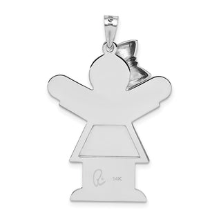 14k White Gold VS Diamond Kid Pendant XK435VS