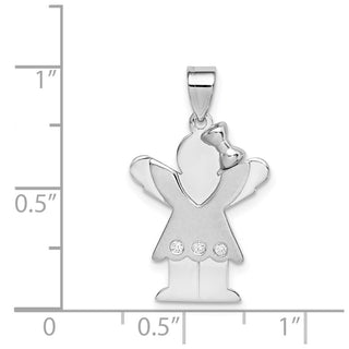 14k White Gold A Diamond Kid Pendant XK435A