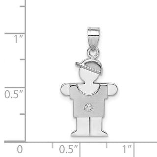 14k White Gold VS Diamond Kid Pendant XK436VS