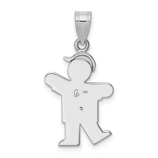 14k White Gold AA Diamond Kid Pendant XK437AA