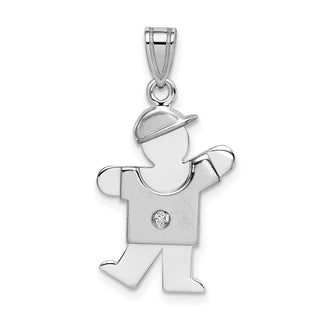 14k White Gold AA Diamond Kid Pendant XK437AA