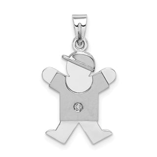 14k White Gold VS Diamond Kid Pendant XK438VS
