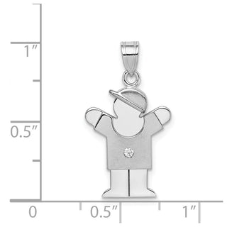 14k White Gold VS Diamond Kid Pendant XK439VS