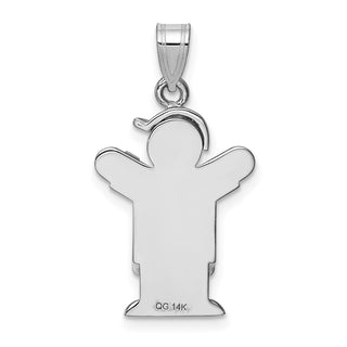 14k White Gold A Diamond kid Pendant XK440A