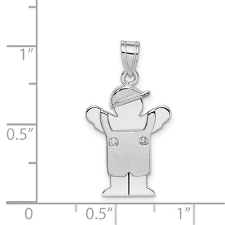 14k White Gold AA Diamond Kid Pendant XK440AA