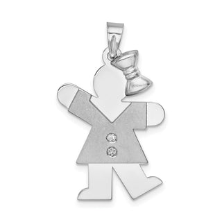 14k White Gold VS Diamond Kid Pendant XK443VS