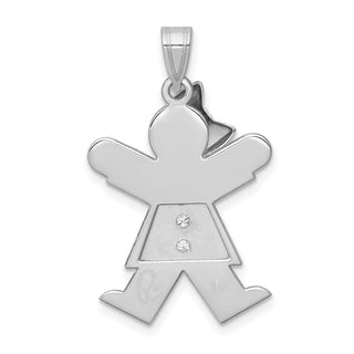14k White Gold AA Diamond Kid Pendant XK444AA
