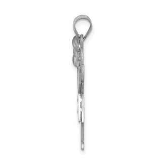 14k White Gold A Diamond Kid Pendant XK445A