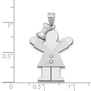 14k White Gold A Diamond Kid Pendant XK445A