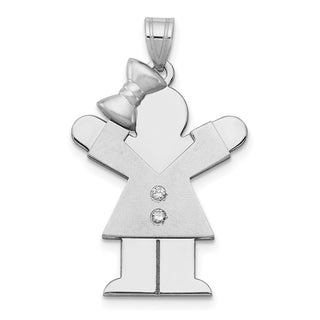 14k White Gold AA Diamond Kid Pendant XK445AA