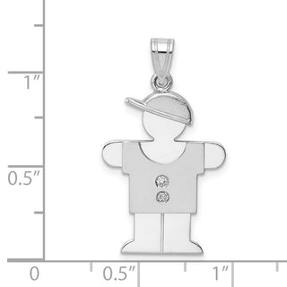 14k White Gold VS Diamond Kid Pendant XK448VS