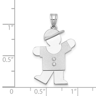 14k White Gold VS Diamond Kid Pendant XK449VS