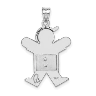 14k White Gold VS Diamond Kid Pendant XK450VS